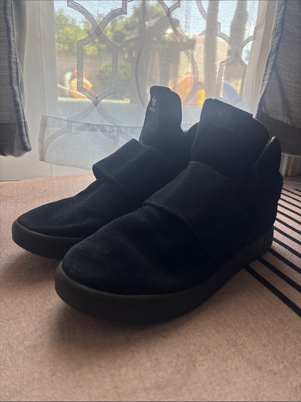 adidas Men’s Black Suede Velcro Strap Sneakers